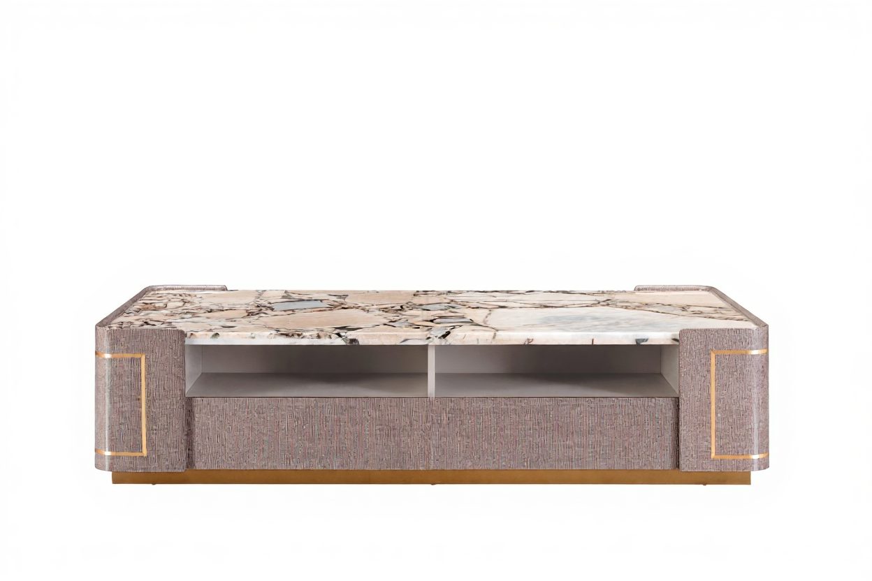 AK-015G-2 Premium White Marble Center Table