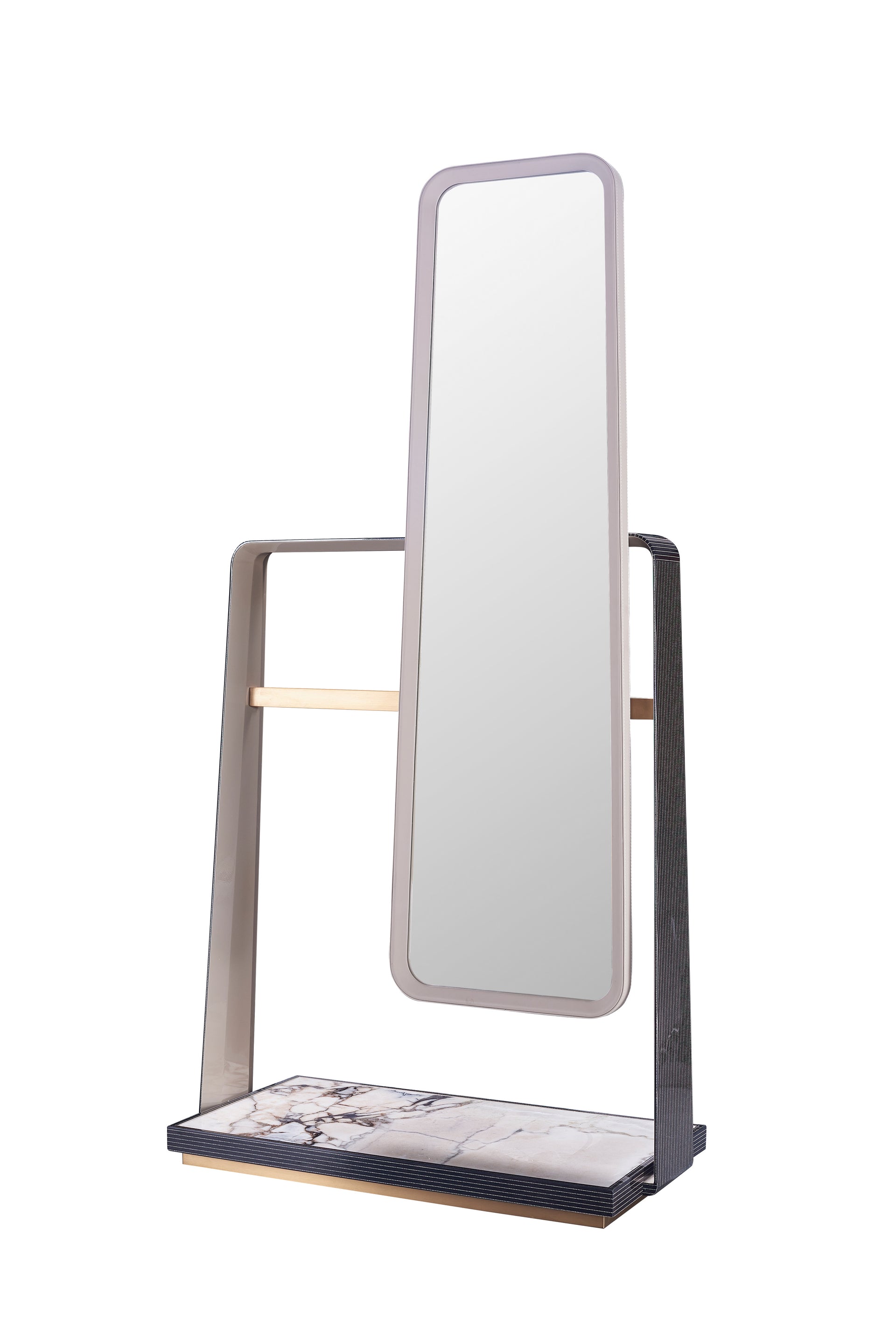 AK-035Z Dressing Mirror – Sculptural Form with Marble Base