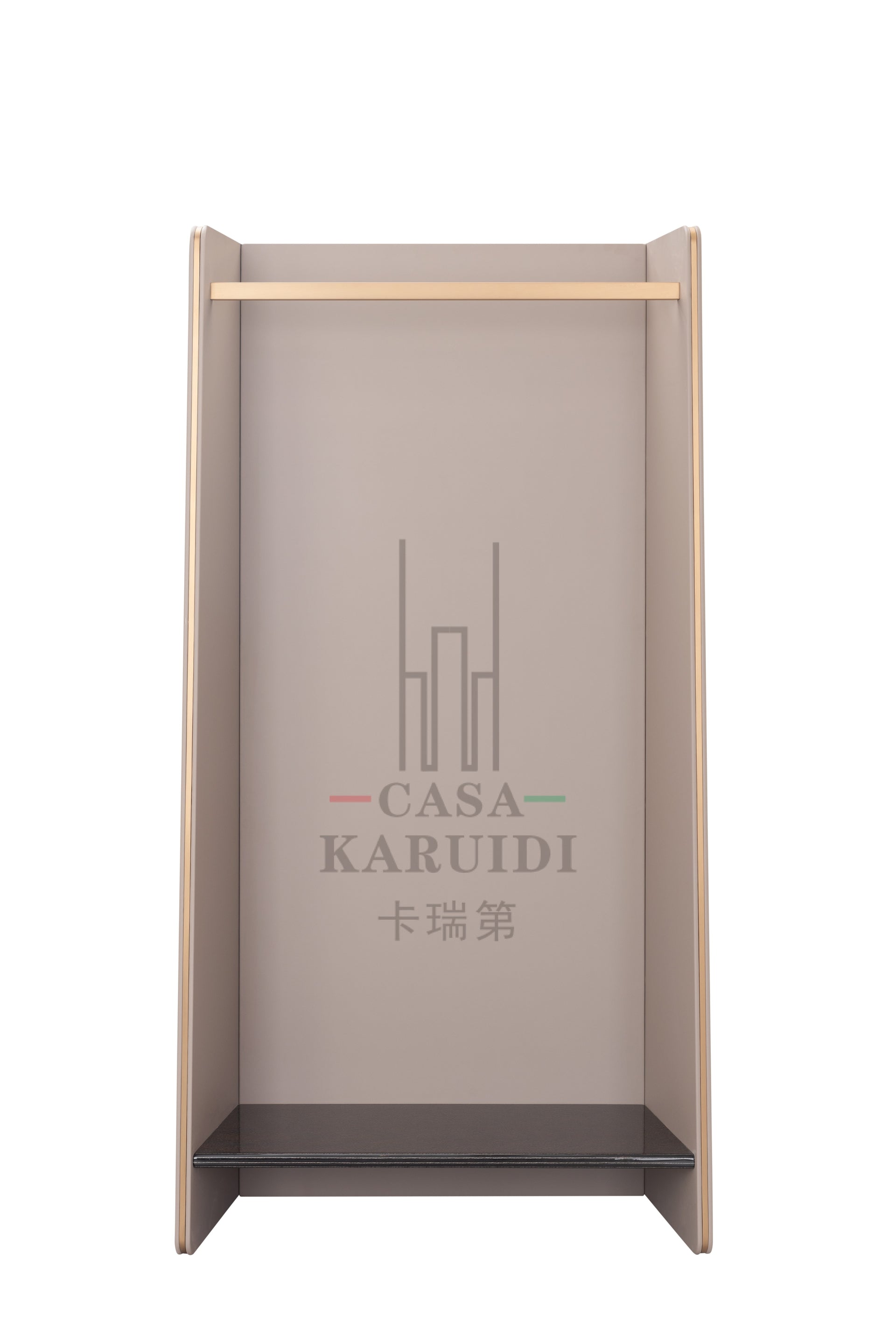 AK-066Z Garment Rack – Minimalist Open Wardrobe with Matte Finish and Gold Rail