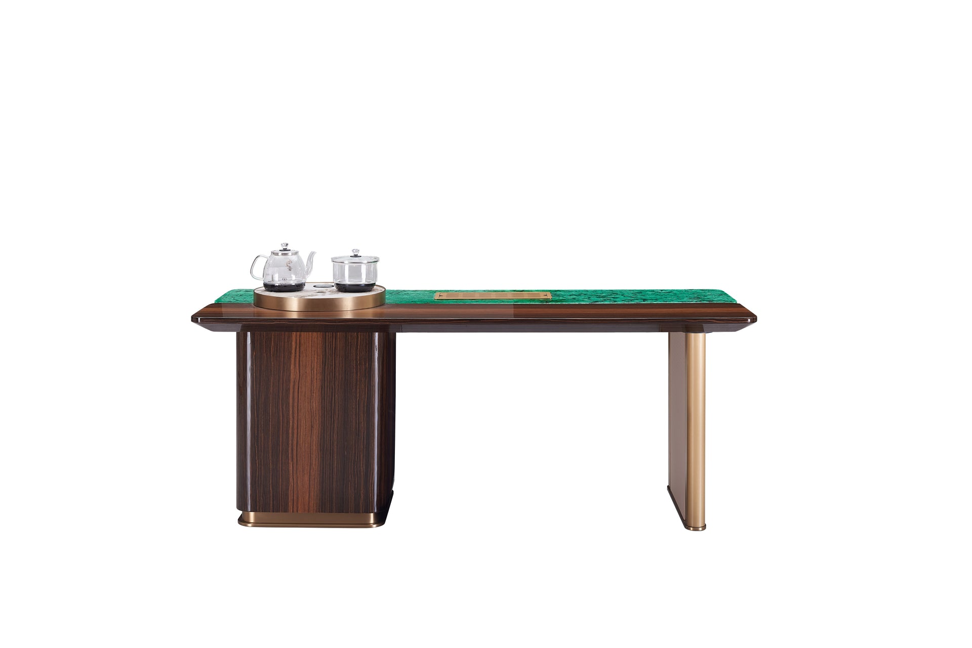CK-03P – Luxury Tea Table with Green or Marble Top and Integrated Brewing Area